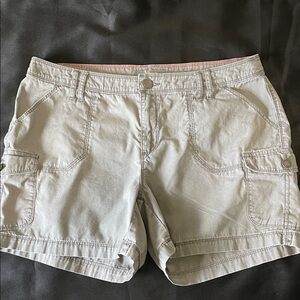 Natural Reflections Women's Khaki/Sage Cargo Shorts, 100% cotton, Sz 12